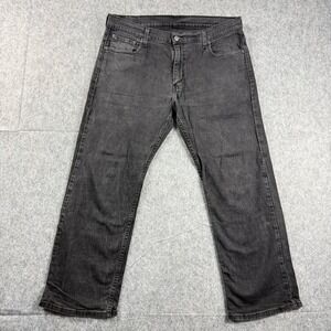 Levis 569 Jeans Mens 36 36x27 Loose Straight Black Faded Casual Distressed